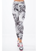 Weiße Leggings mit schwarzen Mustern H0060 – Online-Shop – Boutique